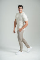 Camiseta Blaine Tricô Cinza Bege - Linha Rich