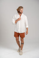 Short Linho Cut - Linha Resort - Marrom