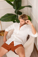 Camisa Amalfi 100% linho Off White - Linha Resort