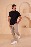 Camiseta Rich Textura Gola Média - Linha Rich - Preto