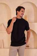 Conjunto Camiseta Rich Preta + Calça Window Caqui