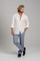 Camisa Amalfi 100% linho Off White - Linha Resort