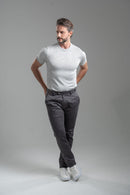 Calça Roman Alfaiataria Com Ajuste Cintura Chumbo - Linha Rich