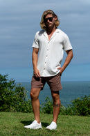 Camisa Paradizo Tricô Texturizada Gola Cubana - Linha Urban - Off White