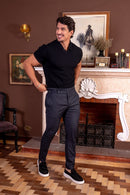 Camisa Polo Rich Tricô Texturizada Sem Botão - Linha Rich - Preto