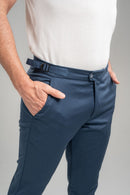 Calça Blaine Alfaiataria Com Ajuste Lateral - Linha Rich - Azul Escuro