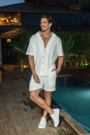Short Tricô Paradizo Off White - Linha Urban