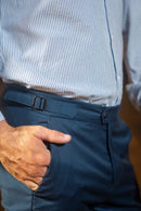 Calça Blaine Alfaiataria Com Ajuste Lateral - Linha Rich - Azul Escuro
