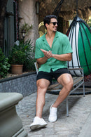 Camisa Paradizo Tricô Texturizada Gola Cubana - Linha Urban - Verde Clara