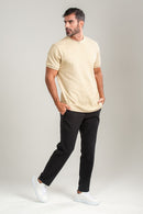 Calça Roman Confort Tec Com Ajuste Cintura Preta - Linha Rich