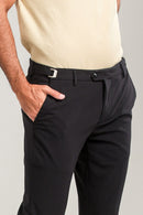Calça Roman Confort Tec Com Ajuste Cintura Preta - Linha Rich