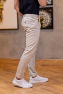 Calça Roman Alfaiataria Com Ajuste Cintura Off White - Linha Rich