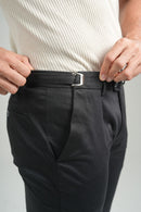 Calça Roman Alfaiataria Com Ajuste Cintura Preta - Linha Rich