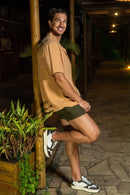 Short Linho Cut - Linha Resort - Verde Militar