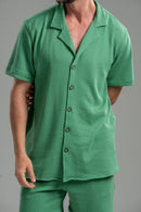 Camisa Paradizo Tricô Texturizada Gola Cubana - Linha Urban - Verde Clara