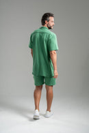 Camisa Paradizo Tricô Texturizada Gola Cubana - Linha Urban - Verde Clara
