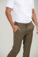 Calça Blaine Alfaiataria Com Ajuste Lateral Verde - Linha Rich