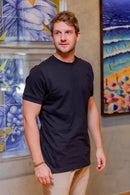 Camiseta Premium Textura Vertical Preta - Linha Rich