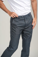Calça Alfaitaria Brixton Xadrez Azul Escuro - Linha Essential