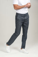 Calça Alfaitaria Brixton Xadrez Azul Escuro - Linha Essential