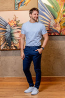 Camiseta Luxor Gold Algodão Egípcio Slim - Linha Essential - Azul Claro