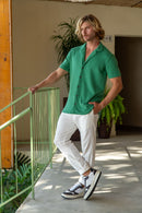 Camisa Paradizo Tricô Texturizada Gola Cubana - Linha Urban - Verde Clara