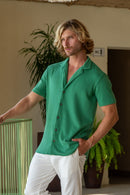 Camisa Paradizo Tricô Texturizada Gola Cubana - Linha Urban - Verde Clara