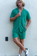 Camisa Paradizo Tricô Texturizada Gola Cubana - Linha Urban - Verde Clara