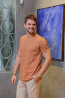 Camiseta Luxor Gold Algodão Egípcio - Linha Essential - Marrom Claro