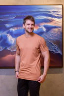 Camiseta Luxor Gold Algodão Egípcio Slim - Linha Essential - Marrom Claro