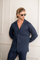 Camisa Linen Monte Carlo Azul Escura - Linha Resort