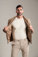 Calça Roman Confort Tec Caqui - Linha Rich