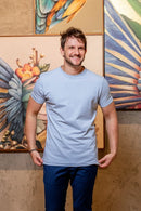 Camiseta Luxor Gold Algodão Egípcio Slim - Linha Essential - Azul Claro