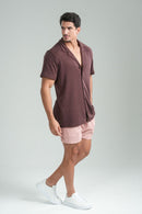 Camisa Paradizo Tricô Gola Cubana Marrom - Linha Urban
