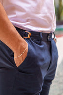 Calça Roman Alfaiataria Com Ajuste Cintura Azul Escuro - Linha Rich