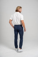Calça Chicago Risca de Giz Ajuste Dinâmico Azul - Linha Rich
