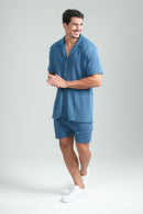 Short Paradizo Tricô Azul Petróleo – Linha Urban