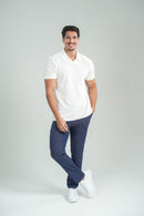 Camisa Polo Rich Tricô Texturizada Sem Botão - Linha Rich - Off White