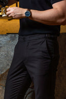 Calça Blaine Alfaiataria Com Ajuste Lateral - Linha Rich - Preto