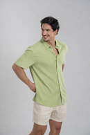 Conjunto Great Time Verde Clara e Short Cut Natural
