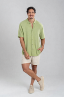 Conjunto Great Time Verde Clara e Short Cut Natural