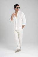 Conjunto Puro Linho Amalfi Calça e Camisa - Off White