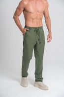 Conjunto Camisa New Paradizo Bege Claro + Calça Vegas Verde