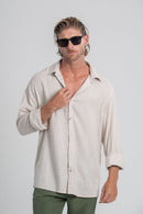 Camisa Resort Ampla - Linha Resort - Bege Acinzentado