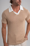 Camisa Polo Tricô Monte Carlo Bege - Linha Resort
