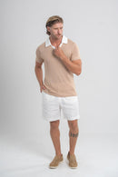 Camisa Polo Tricô Monte Carlo Bege - Linha Resort