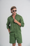 Conjunto Amalfi Puro Linho Verde - Linha Resort