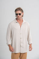 Camisa Resort Ampla - Linha Resort - Bege Acinzentado