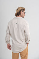 Conjunto Calça Positano Bege Escura e Camisa Resort Ampla Bege Acinzentada