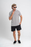 Camisa Polo Rich Tricô Texturizada Sem Botão - Linha Rich - Cinza